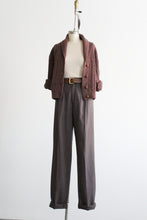 aubergine high rise trousers