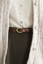 honey brown skinny leather belt (s)