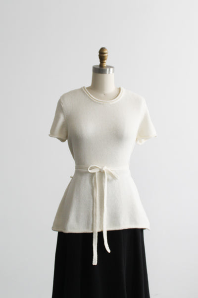 parchment belted tee