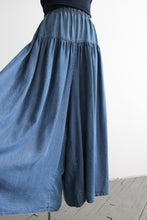 wide leg denim trousers