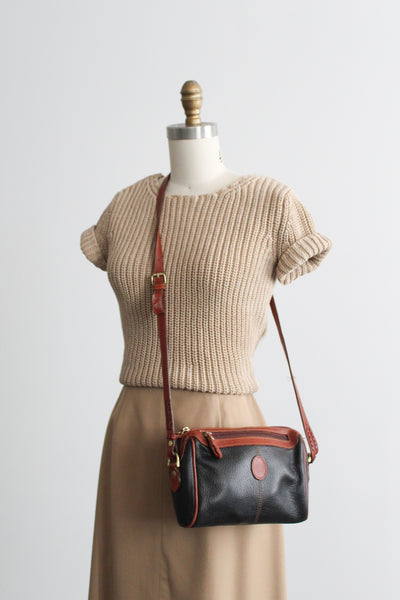 two-tone pebbled leather bag