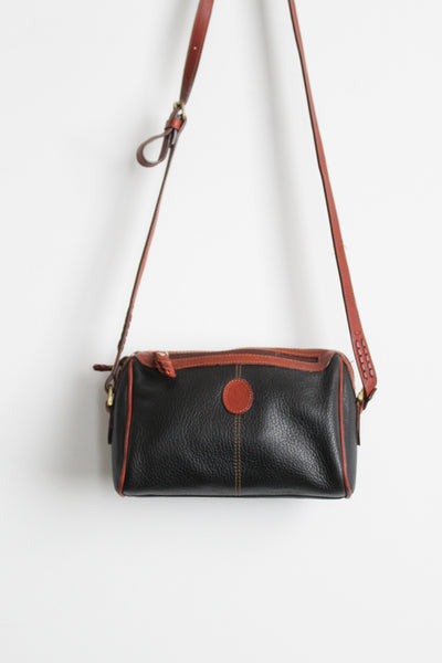 two-tone pebbled leather bag