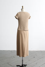 camel wool midi skirt