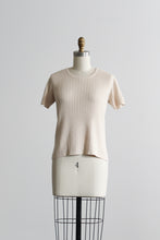 buttermilk cable knit cotton tee