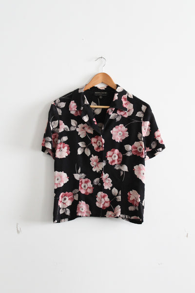 camellia silk button up