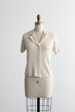 oatmilk knit button up