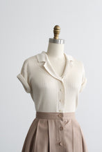 oatmilk knit button up