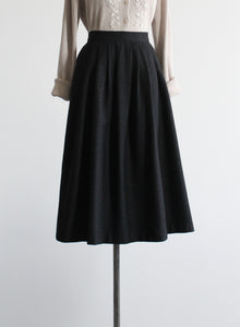 charcoal wool midi skirt