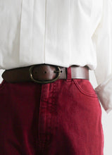 whiskey brown wide leather belt