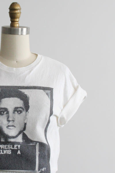 elvis mugshot graphic tee