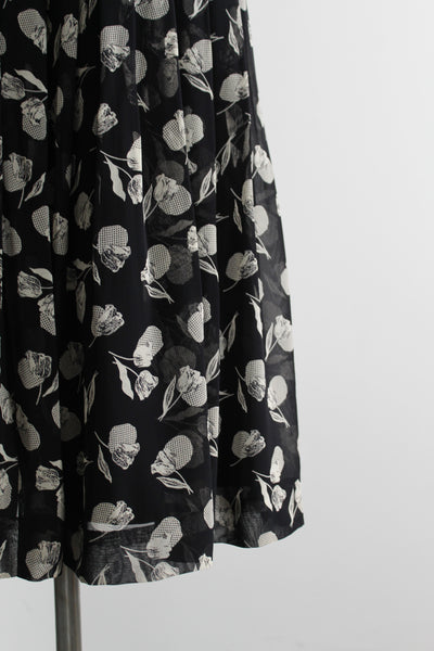 silk tulip midi skirt