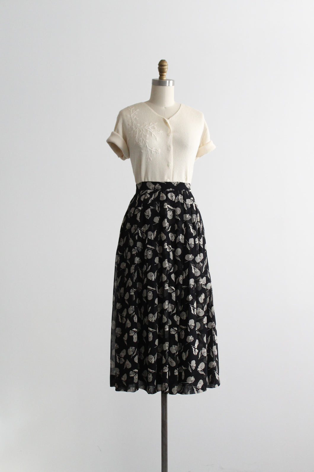 silk tulip midi skirt