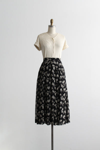 silk tulip midi skirt