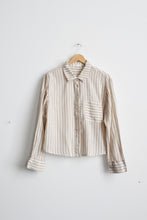 boxy striped oxford button up