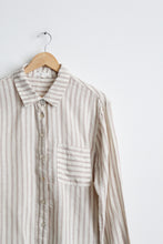 boxy striped oxford button up