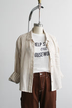 boxy striped oxford button up