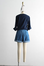 longline denim shorts