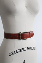 wide oxblood leather belt