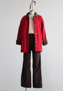 tomato red chore coat