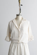 parchment linen button up