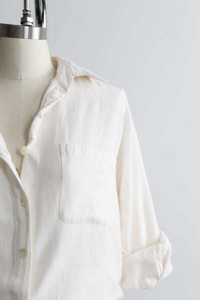 parchment linen button up