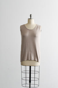 almond silk knit tank
