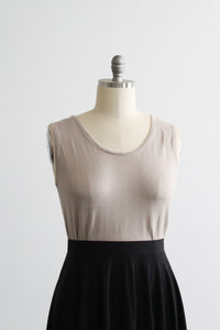 almond silk knit tank