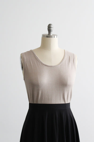 almond silk knit tank