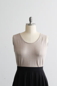 almond silk knit tank