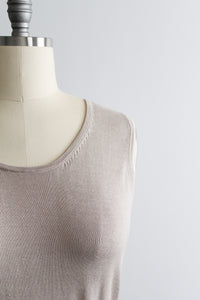 almond silk knit tank