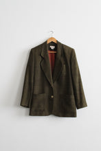 moss raw silk blazer
