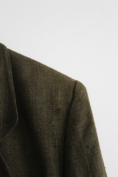 moss raw silk blazer