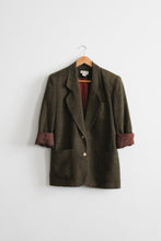 moss raw silk blazer