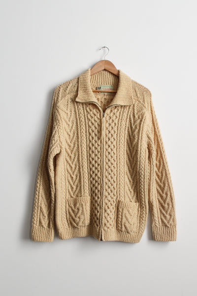 fisherman zip-front sweater