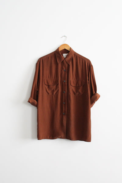 brûlée silk button up