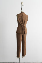 toffee gingham trousers set
