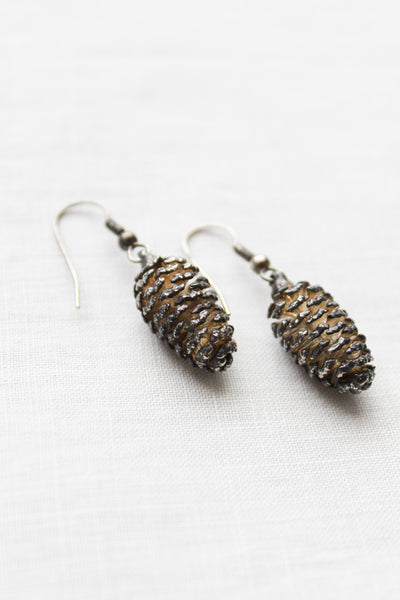 vintage pine cone earrings