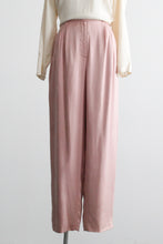 ballet pink silk trousers