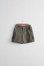 olive cotton cargo shorts