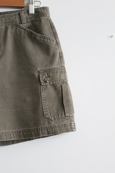 olive cotton cargo shorts