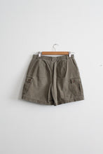 olive cotton cargo shorts