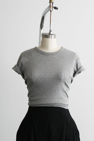 heathered gray cotton tee