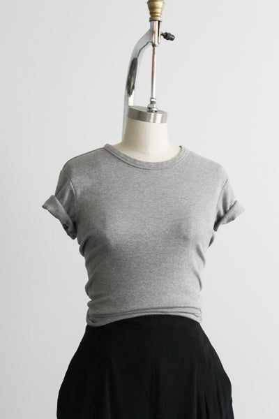 heathered gray cotton tee