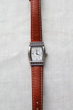 sterling silver & leather band vintage watch