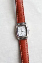 sterling silver & leather band vintage watch