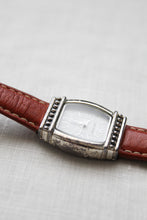 sterling silver & leather band vintage watch