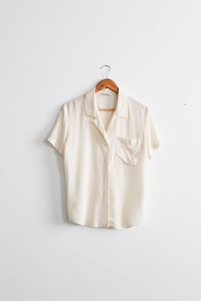 parchment silk button up