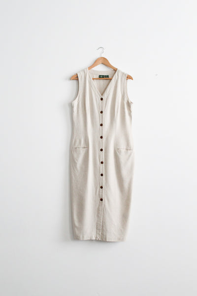 oat button front dress