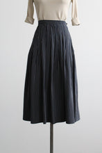 silk stripe midi skirt