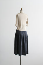 silk stripe midi skirt